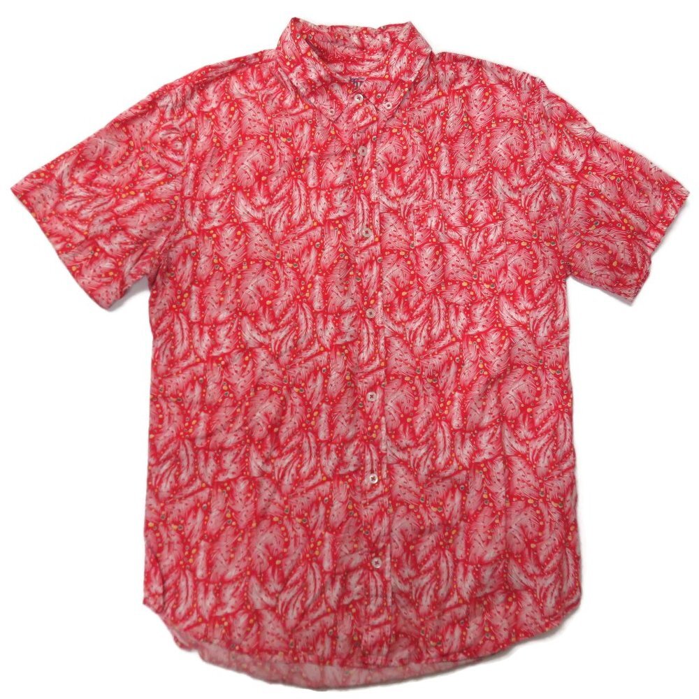 Jack Threads Hawaiian Shirt Mens Medium Red Button Down‎ Short Sleeve Beach